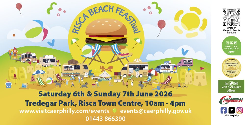 RiscaLibrary's tweet photo. Dydd Sadwrn a dydd Sul - Gŵyl fwyd traeth Rhisga! 

Saturday &amp; Sunday - Risca beach FEASTival! 

Wyt ti'n mynd?
Are you going? 

🏖️🩴☀️🍦📚 https://t.co/oJ4X6WDDkB