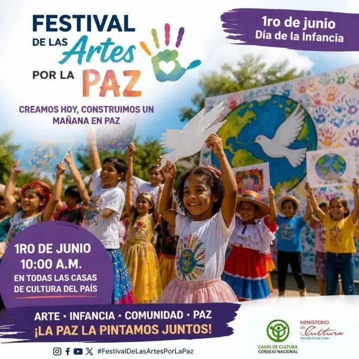 Adisley_Mtz's tweet photo. En #LasTunas construimos un mañana por la paz por eso este 1° de junio celebramos el Día Internacional de la Infancia a través del Festival de las Artes por la #Paz en el Parque Maceo de nuestra ciudad. 
🕊La paz la pintamos juntos  #CubaEsCultura #PorLasTunasLaVictoria https://t.co/RPl2DPcnC9