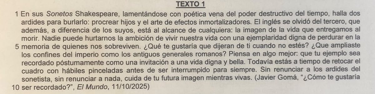b_albarran's tweet photo. @JavierGomaL , un texto tuyo en el examen de lengua y literatura de la PAU de este año en Madrid 😍 y ¡qué texto! Enhorabuena 👏🏻👏🏻👏🏻👏🏻 https://t.co/Z2JrsMYiSc
