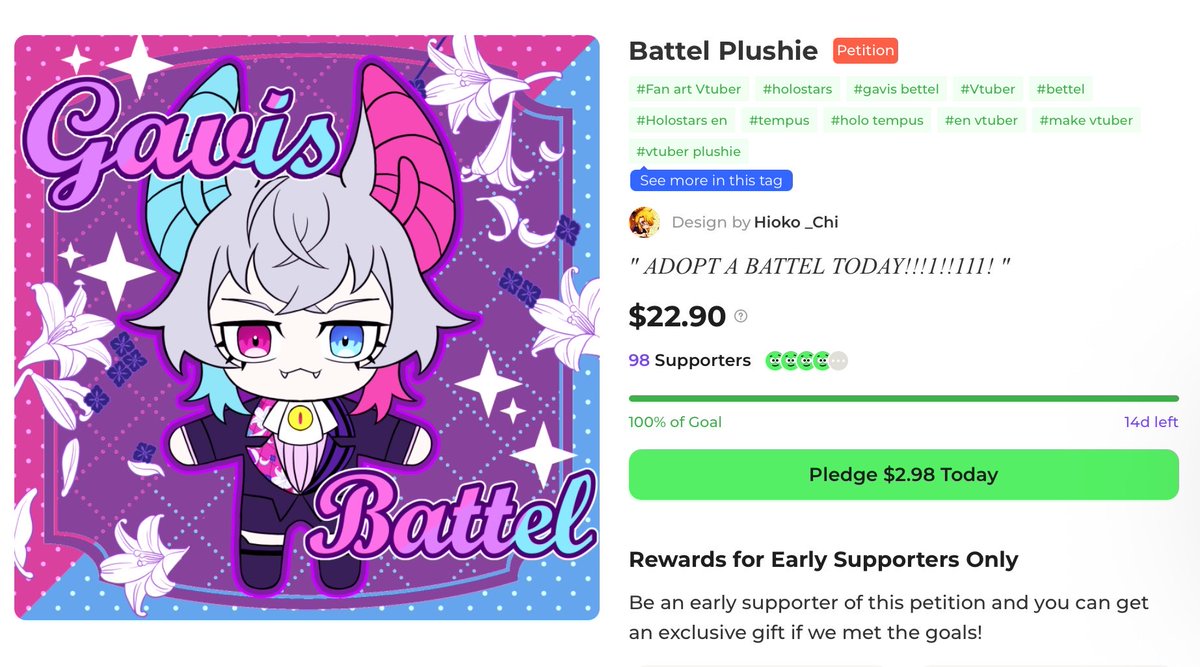 hioko_chi's tweet photo. And with that, we did it…Battel is going to be real 🥹🦇🩷

Thank you so so much for the support you guys these wouldn’t have been possible without you and I still can’t believe it!! HE’S REAL!!  (Almost)

Of course you can still pledge to secure your Battel and for unlocking the sticker and the keychain goals!! WE CAN GET TO THOSE TOO LET’S DO IT 🩷🩷🩷🩷🩷