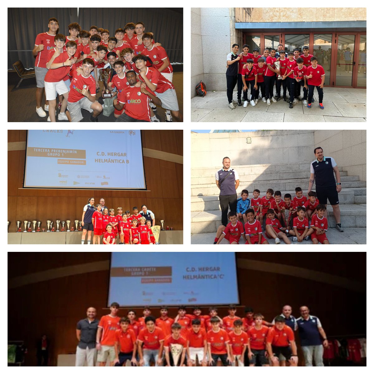 cdHergar's tweet photo. ¡Buenos días! El fin de semana ha sido de muchas emociones. Nuestros campeones recibieron el título en la gala de @LaGacetaSA de los Cracks. ¡Así posamos orgullosos con el premio al trabajo realizado!

#VamosHergar #TodoAlRojo https://t.co/tT5J93XkDI