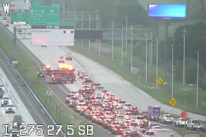 TimWronka's tweet photo. Traffic Alert in Pinellas: Crash on I-275 northbound at Gandy Blvd has two lanes blocked as of 6:55 AM. Delays building. 

I have live updates on your morning drive every 10 min on @BN9 https://t.co/RMsGPXYqHH