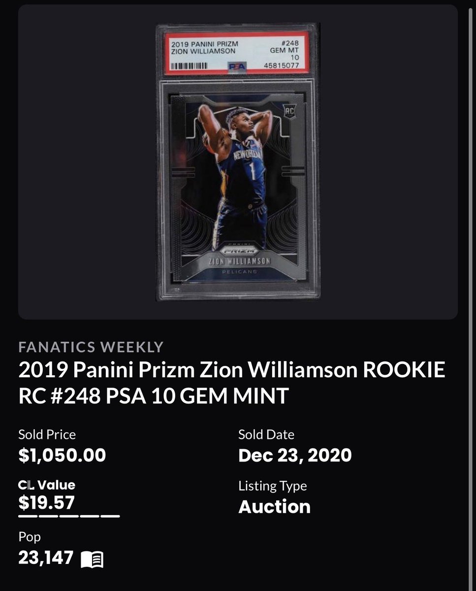 Will__Stern's tweet photo. This was once a $1k card 😂 https://t.co/jjRI3OVBNW