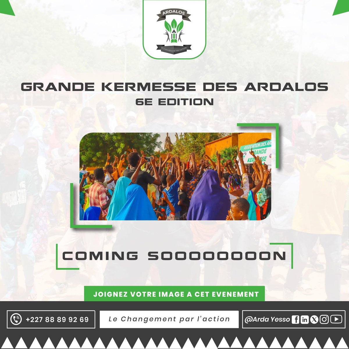 Asso_Ardalos's tweet photo. 🟢Quelque chose de grand se prépare...⏳

La Grande Kermesse des Ardalos revient bientôt pour une 6ᵉ édition encore plus riche en activités, en partage et en impact.

📌 Date, lieu, concours, stands, coachs et surprises seront dévoilés très prochainement.

Restez connectés ! https://t.co/audE8djP4T