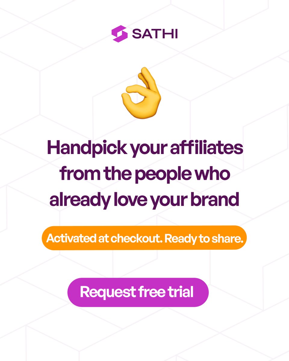 mysathi_io's tweet photo. The best ambassador for your brand is someone who placed their 4th order. 
Are you tapping into this segment?  

👉With SATHI's Inner Circle now you can trigger a post-purchase ambassador invite to returning customers based on criteria you set. The warmest recruit you'll ever get https://t.co/vP2OcjLNkH