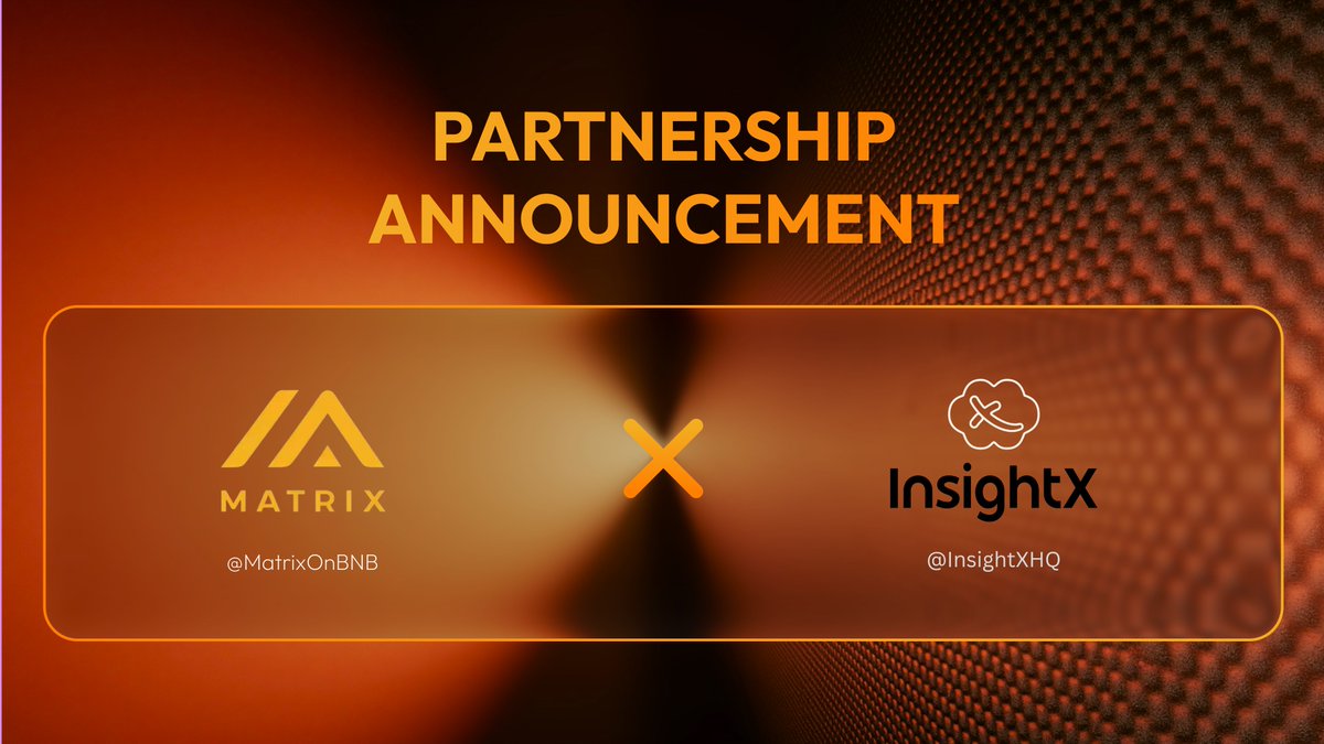 MatrixOnBNB's tweet photo. 🤝Partnership Announcement: Matrix × @InsightXHQ

We're excited to welcome InsightX as our latest partner.

InsightX is an AI-native InfoFi prediction market that transforms information, forecasts, and market insights into tradable, verifiable, and yield-generating on-chain assets through intelligent pricing and settlement infrastructure.

Together, Matrix and InsightX will explore how AI-driven on-chain intelligence and high-performance execution can support the next generation of information markets and AI-powered financial ecosystems.

More to come🚀
