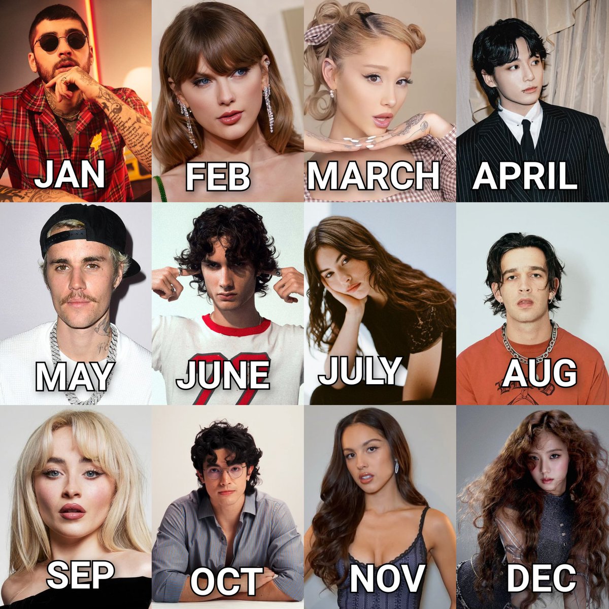 vesperamyst's tweet photo. name 6 songs by the artist assigned to your birth month or get back with your ex https://t.co/P504P30dxW