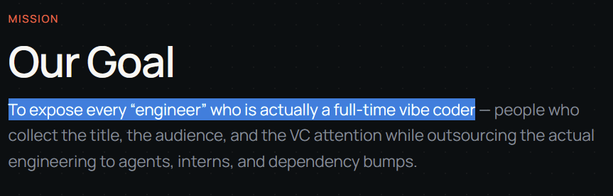 KGDrayken's tweet photo. @theo Interesting considering the vibecoded website and anims lol https://t.co/B0ZIVvetpC