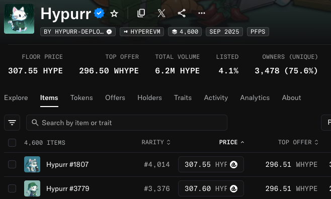MuddyRC's tweet photo. hyperliquid:native is at an all-time high

Meanwhile Hypurr NFTs are sitting at 300 HYPE (down from ~1500 HYPE ATH)

This is probably the best way to get exposure to both HYPE and a potential S3

Feels undervalued to me, might pick up a 2nd Hypurr https://t.co/NJhAhMLRxU