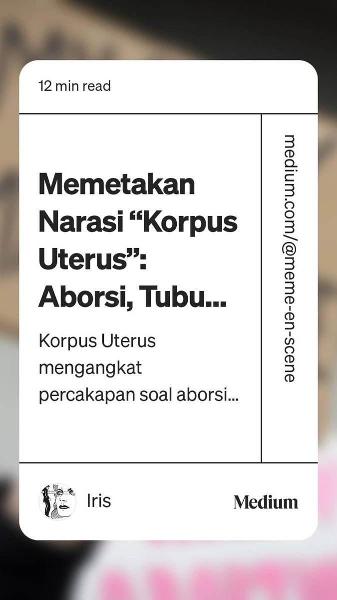 ___fleursdumal's tweet photo. Memetakan Narasi “Korpus Uterus”: Aborsi, Tubuh Perempuan, dan Bias-Biasnya.

Korpus Uterus mengangkat percakapan soal aborsi lewat ragam perspektif. Bagaimana kita memetakan percakapan dan biasnya? https://t.co/hzPD5svZHG