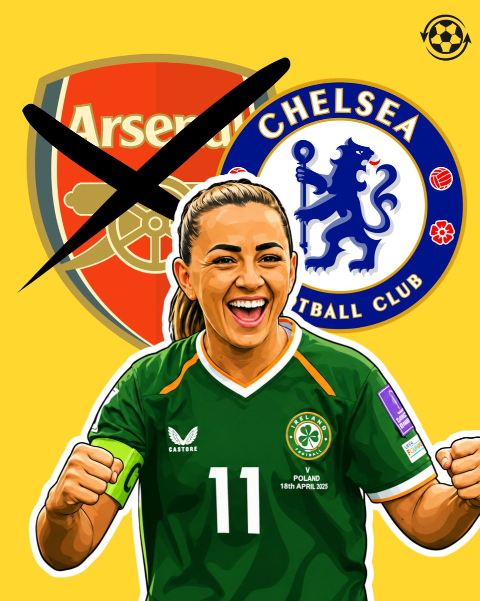 DeadlineDayLive's tweet photo. 🚨 Chelsea are set to sign Republic of Ireland captain Katie McCabe following her exit from Arsenal.

(Source: @BBCSport) https://t.co/pHUz6EooM1