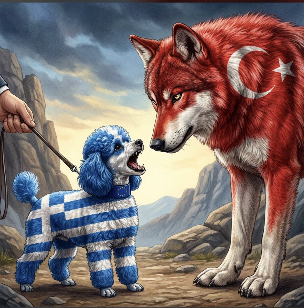 burakkilictc's tweet photo. Dendias; you are Greek. You have never shown any presence on your own; you are just a leashed dog of your masters. You are neither our equal nor our rival. If you wish, we can tie you up in the courtyard of Hagia Sophia. You can ease your longing by barking there. https://t.co/yshfwhovfr