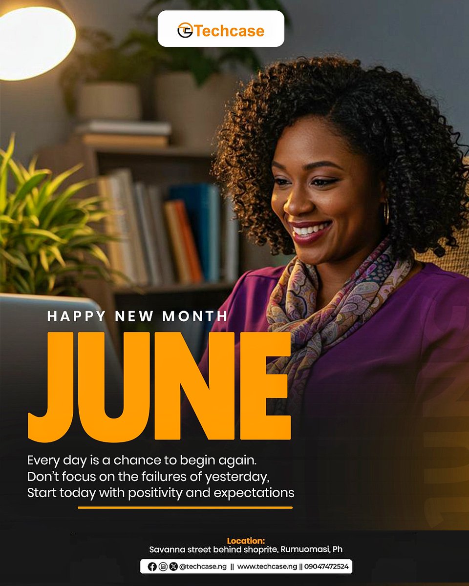 Techcase_ng's tweet photo. June Is for Taking Action!!
June is here, and it's another opportunity to learn, build, and grow.
That website idea or tech skill you've been putting off?
We're here to help you build, grow, and succeed every step of the way. ✨
#techcase #newmonth #fyp #trending https://t.co/C0bECl9UNe