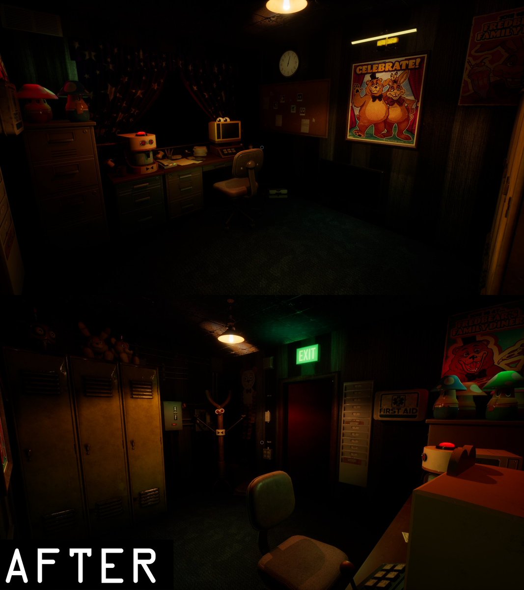 Emir_Bready's tweet photo. Did you know there have been couple of  big and small visual changes to the game since the last time we've shown it? 

Here's a quick look at the two very important changes!

The Office

#FNAF #SOTM #FredbearsFamilyDiner #Mimic #Fangame #MeanwhileatFredbears https://t.co/oCtIhlmQbK