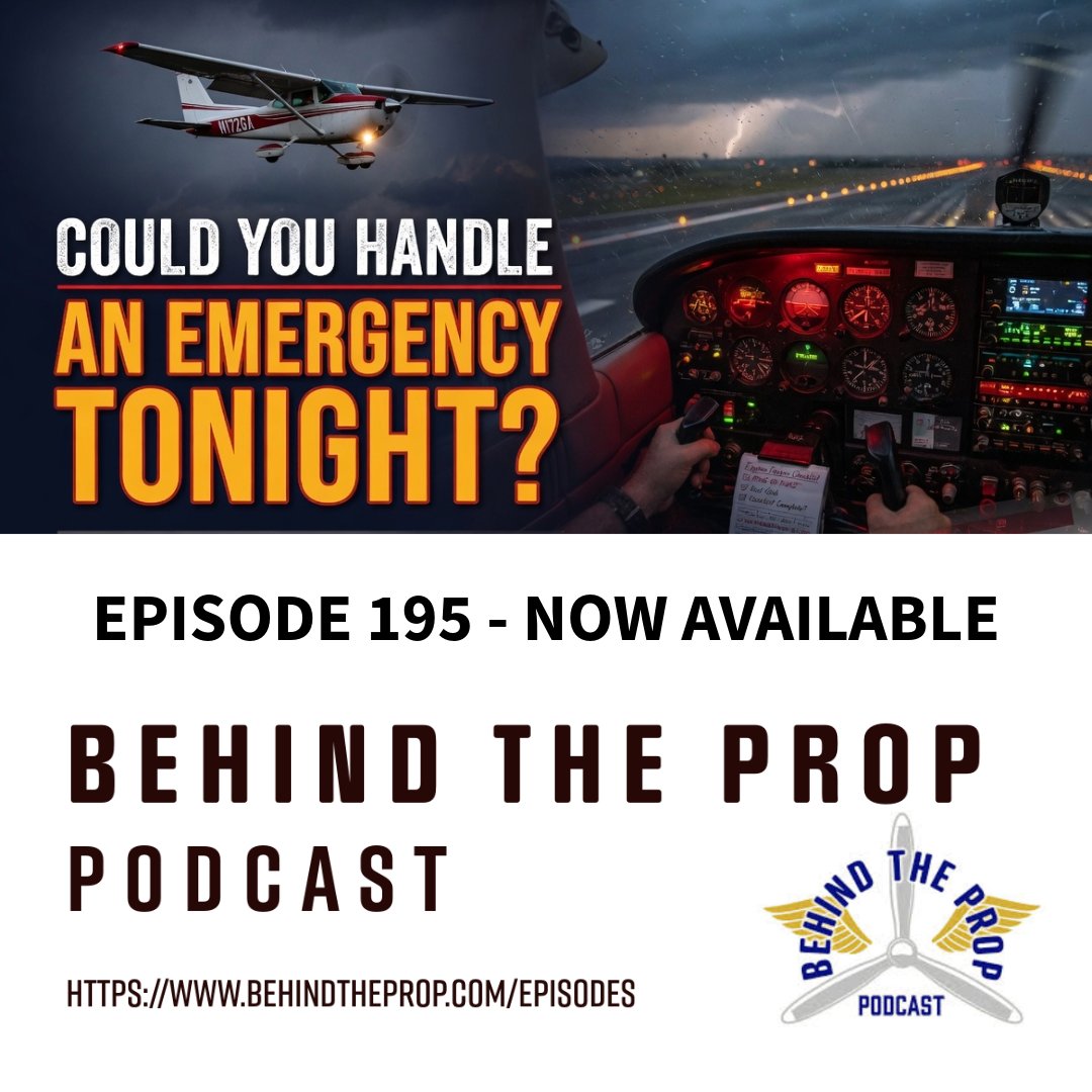 behindtheprop's tweet photo. Could you handle an emergency tonight? We dive into training habits, memory items, case studies &amp; night flying strategies. Don't fall short when it matters. Listen now! #AviationPodcast https://t.co/8ZO2lUa5IU