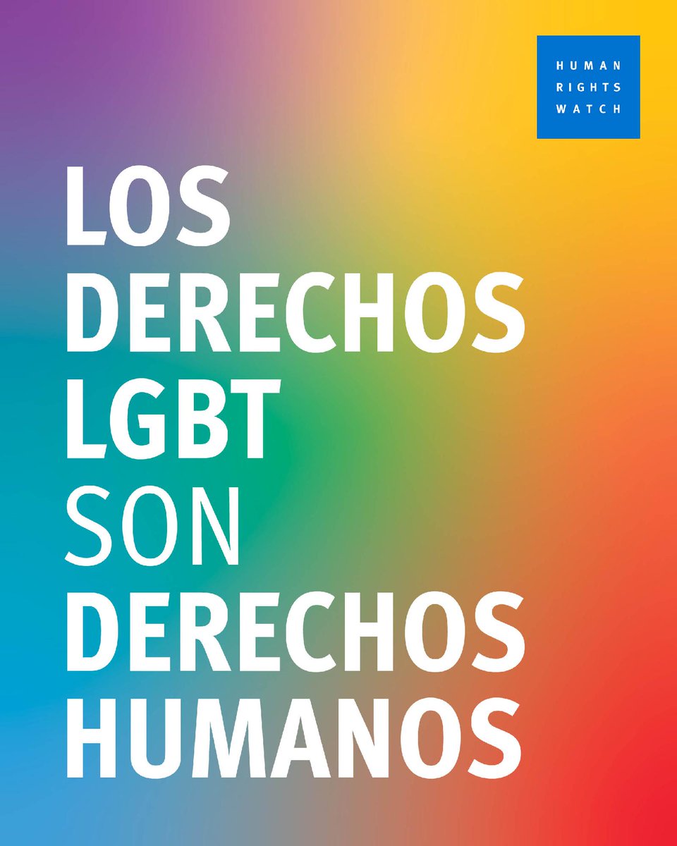 hrw_espanol's tweet photo. Celebrar el Día del Orgullo no es una amenaza; el odio sí lo es.

En Human Rights Watch, trabajamos por un mundo en el que todas las personas puedan disfrutar plenamente de sus derechos. No debemos quedarnos callados: los derechos LGBT son derechos humanos.

¡Feliz Día del Orgullo 2026! 🏳️‍🌈