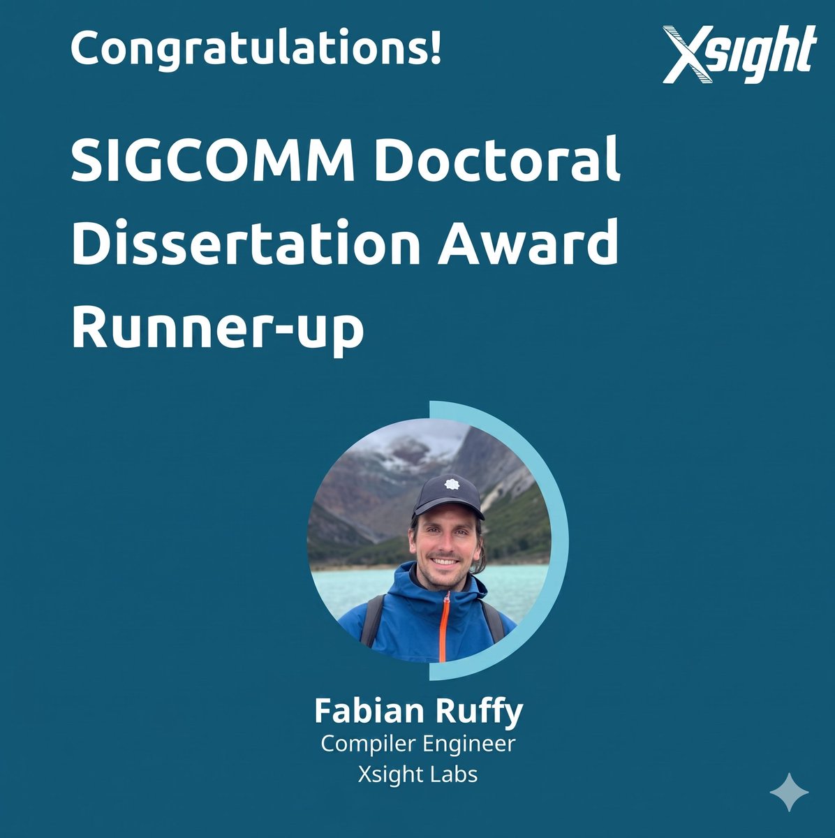 XsightLabs's tweet photo. World-class innovation happens right here!

Massive congrats to our Compiler Engineer, Fabian Ruffy, on earning the @ACMSIGCOMM Doctoral Dissertation Award Runner-Up for his transformative work on network-device stacks! 🏆

We’re incredibly proud to have minds like Fabian’s driving next-gen networking at #XsightLabs.

Catch him live at #SIGCOMM 2026 to talk about what he’s building next!

Read more about the award here: https://t.co/HEmxZvwuHt

#Innovation #PhDAward #StaticAnalysis