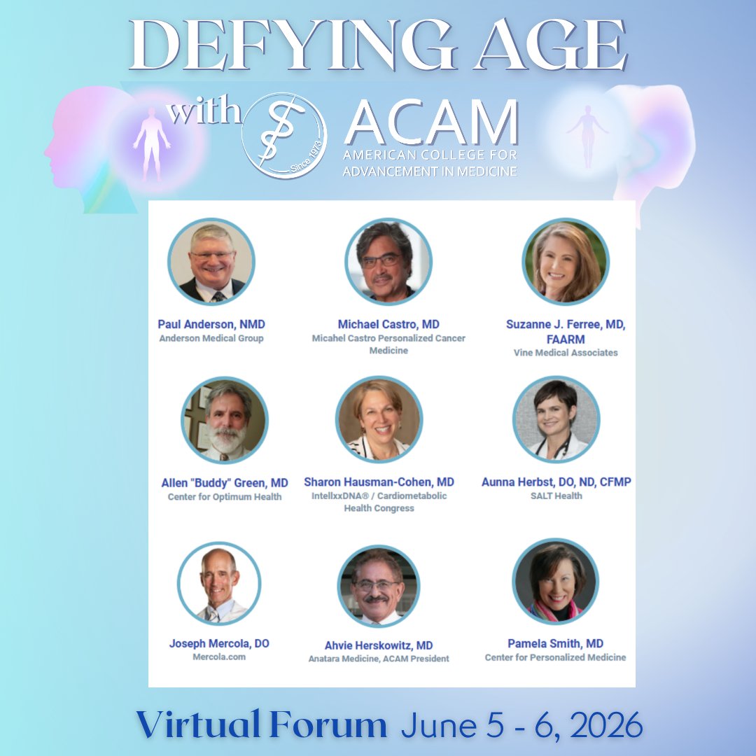 ACAM_ORG's tweet photo. 👨‍⚕️👩‍⚕️This Friday: Join ACAM President, Dr. Ahvie Herskowitz, co-host Dr. Buddy Green, and seven outstanding, expert speakers across 2 days.
📣 https://t.co/B0q6WvtZUG
✅Register Here: https://t.co/oJa8PYjD7A
💻Virtual Meeting
#acam, #integrativemedicine, #ReductiveStress https://t.co/Z8HTM0Lrrm