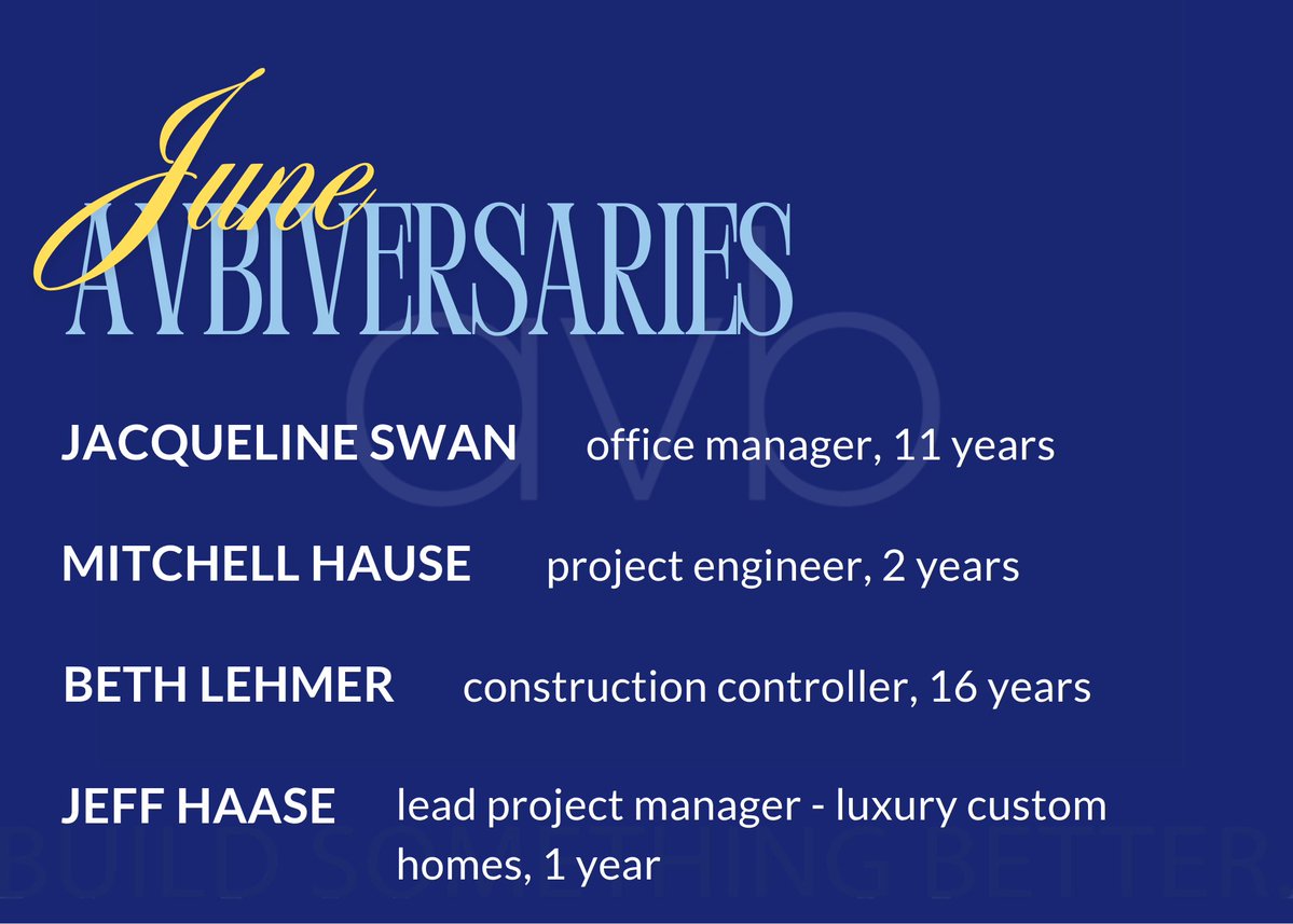 AVB_inc's tweet photo. Happy AVBiversary to all who are celebrating this month! Thank you for Building Something Better with us every day 💙 https://t.co/UAw5AKptgx