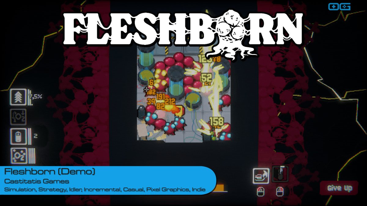 OverageGmngCom's tweet photo. OG plays Fleshborn (Demo)!
https://t.co/52jyASu5ZJ
Like & Sub!
@Castitatis_
#Fleshborn #IncrementalGame #IdleGame #IndieGame #BodyHorror #SciFiGame #PixelArt #FlamethrowerGames #CastitatisGames #IndieDev #ShortAndCompletable #SoloDev #HorrorIndie #AtmosphericGame #DemoAvailable https://t.co/rplOY377Wd