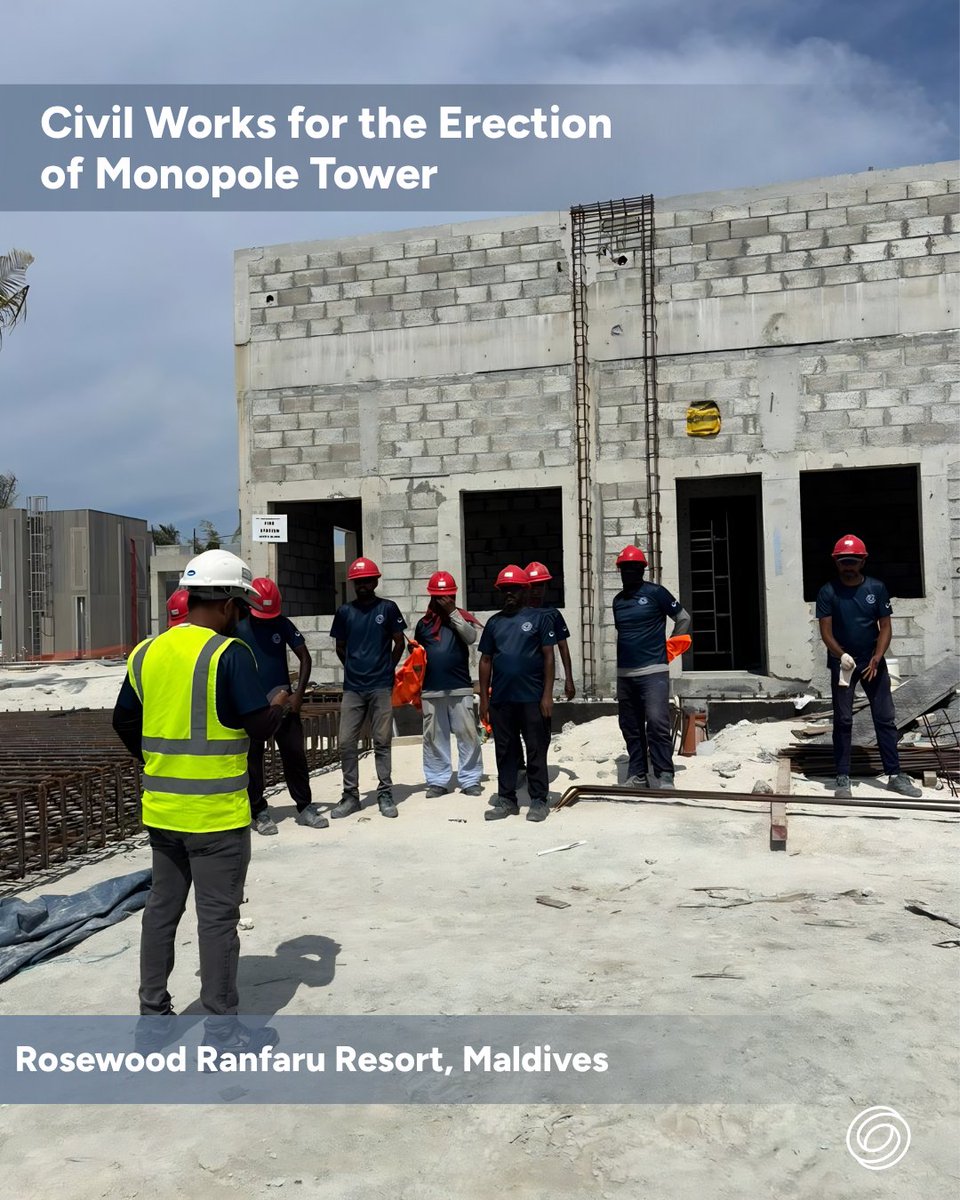 worksbyzeromv's tweet photo. Civil works for the erection of monopole tower underway at Rosewood Ranfaru Resort.

Our team executing foundation and structural works with precision.

#SiteProgress #CivilWorks #WorksbyZero https://t.co/Jd8eCXguYc