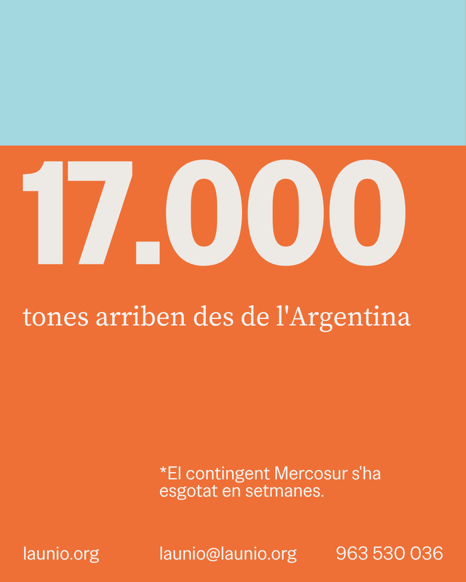 UnioLlauradora's tweet photo. 🚨 Més de 17.000 t. d'arròs argentí entren pel port València.

Exigim reciprocitat, controls fitosanitaris estrictes i etiquetatge obligatori origen arròs.

✊ Defensar els arrossers valencians és defensar sobirania alimentària.

Descobreix tot: https://t.co/teBX3hZit4 https://t.co/EBWxnnlhmt