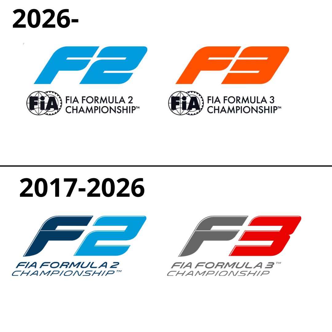 FormulaDirecta's tweet photo. En 2026, la F2 y F3 rediseñaron su logo. https://t.co/wyKBtwHBIq
