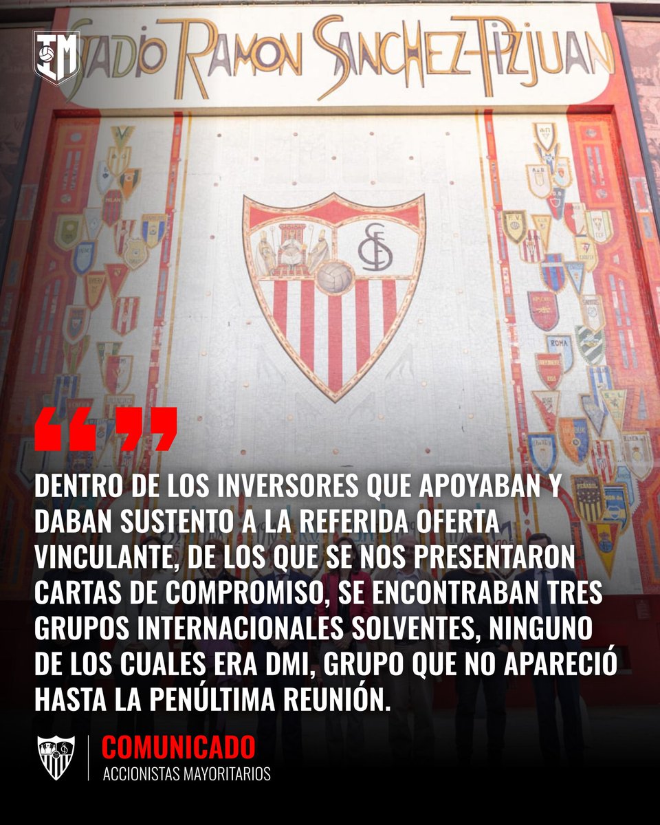 infomorrocotudo's tweet photo. 🔴‼️ El comunicado de las familias Carrión, Castro, Guijarro, Alés y Del Nido Benavente sobre la venta frustrada del #SevillaFC.

👉🏻Los accionistas han arremetido contra Sergio Ramos y han dado a conocer su versión.

↪️El camero, por su parte, dará una rueda de prensa esta tarde. https://t.co/AKxfTvkUJ6