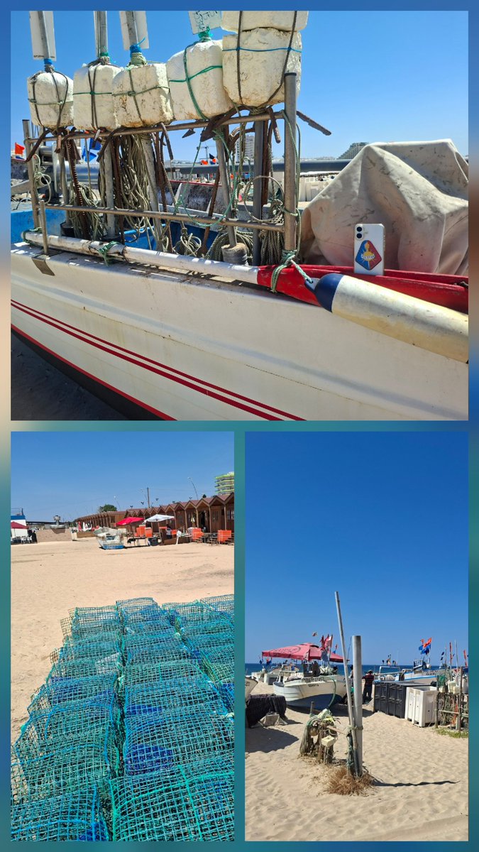 In9rid's tweet photo. Komen @swj0508 en ik gewoon een visafslag/ haven op het strand in Monto Gordo tegen  
#telstarleeft https://t.co/jDUZVUEzhD