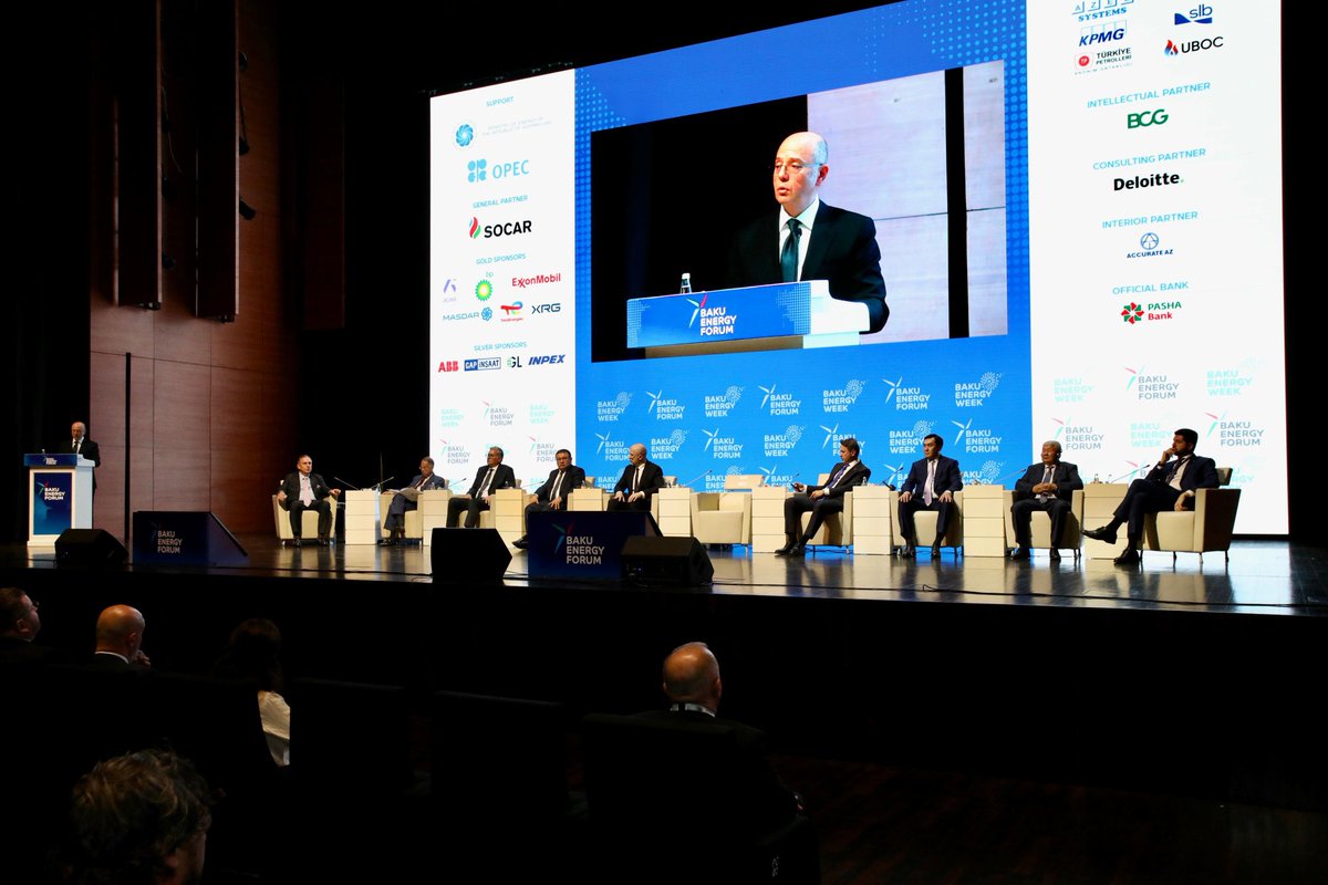 ParvizShahbazov's tweet photo. At the #BakuEnergyForum, we underscored Azerbaijan’s strategic position amid the growing importance of reliable and #sustainable supply in ensuring #energysecurity under current global realities. We shared the practical outcomes of our country’s policy, which is based on the balanced development of #oilgas and #renewableenergy resources, as well as the diversification of #energyroutes and #electricity interconnections. In the 21st century, the key factors defining #energy power are secure routes, connectivity and reliable partnerships. Azerbaijan is among the rare countries that combine all of these strategic advantages.