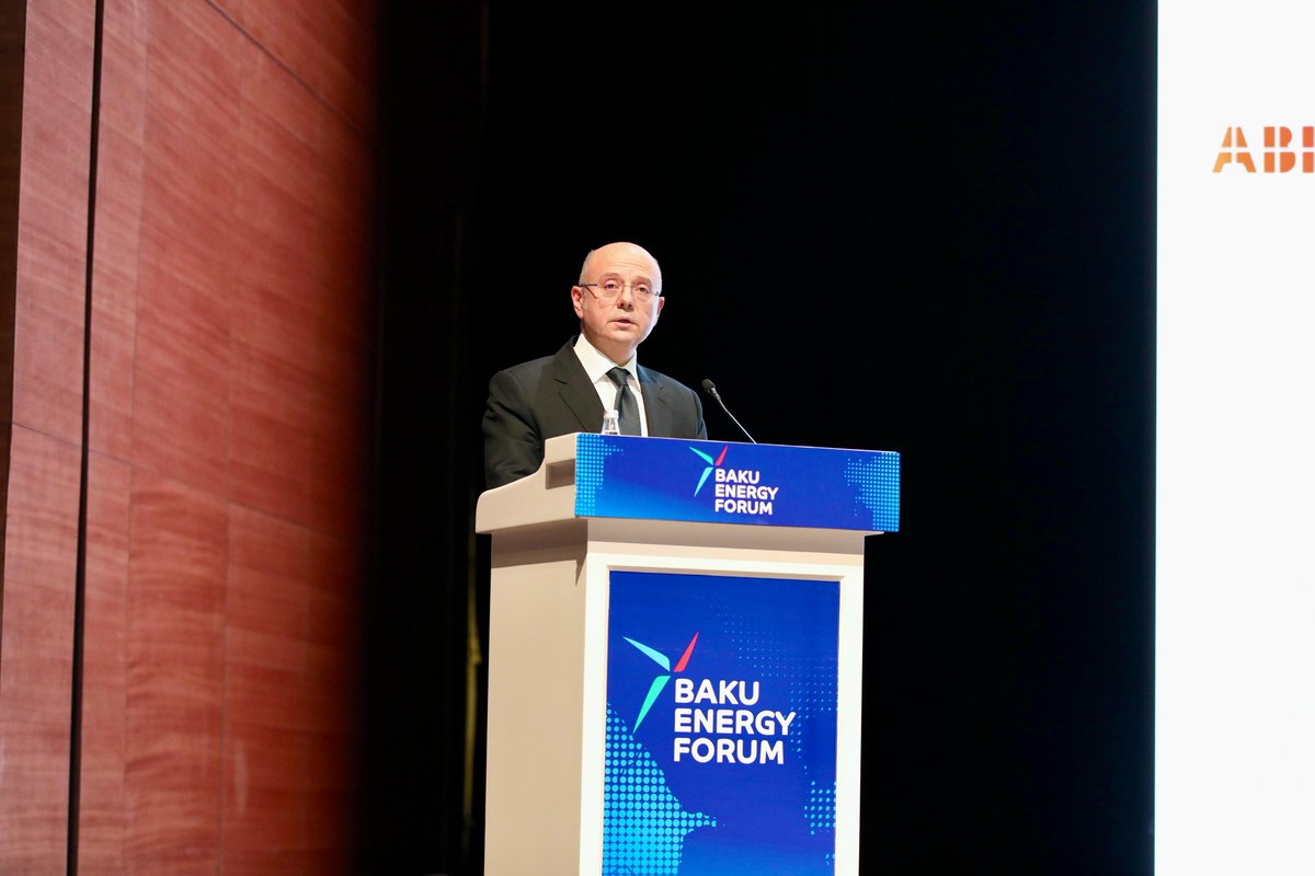 ParvizShahbazov's tweet photo. At the #BakuEnergyForum, we underscored Azerbaijan’s strategic position amid the growing importance of reliable and #sustainable supply in ensuring #energysecurity under current global realities. We shared the practical outcomes of our country’s policy, which is based on the balanced development of #oilgas and #renewableenergy resources, as well as the diversification of #energyroutes and #electricity interconnections. In the 21st century, the key factors defining #energy power are secure routes, connectivity and reliable partnerships. Azerbaijan is among the rare countries that combine all of these strategic advantages.