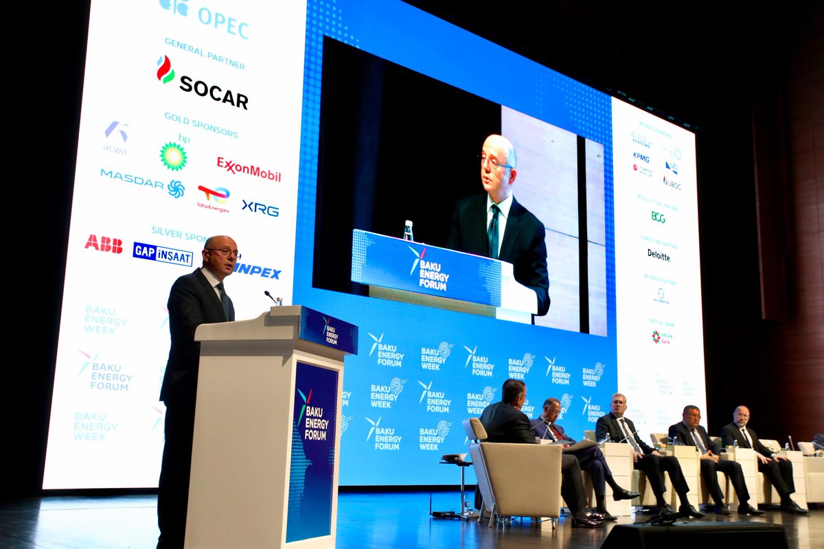 ParvizShahbazov's tweet photo. At the #BakuEnergyForum, we underscored Azerbaijan’s strategic position amid the growing importance of reliable and #sustainable supply in ensuring #energysecurity under current global realities. We shared the practical outcomes of our country’s policy, which is based on the balanced development of #oilgas and #renewableenergy resources, as well as the diversification of #energyroutes and #electricity interconnections. In the 21st century, the key factors defining #energy power are secure routes, connectivity and reliable partnerships. Azerbaijan is among the rare countries that combine all of these strategic advantages.