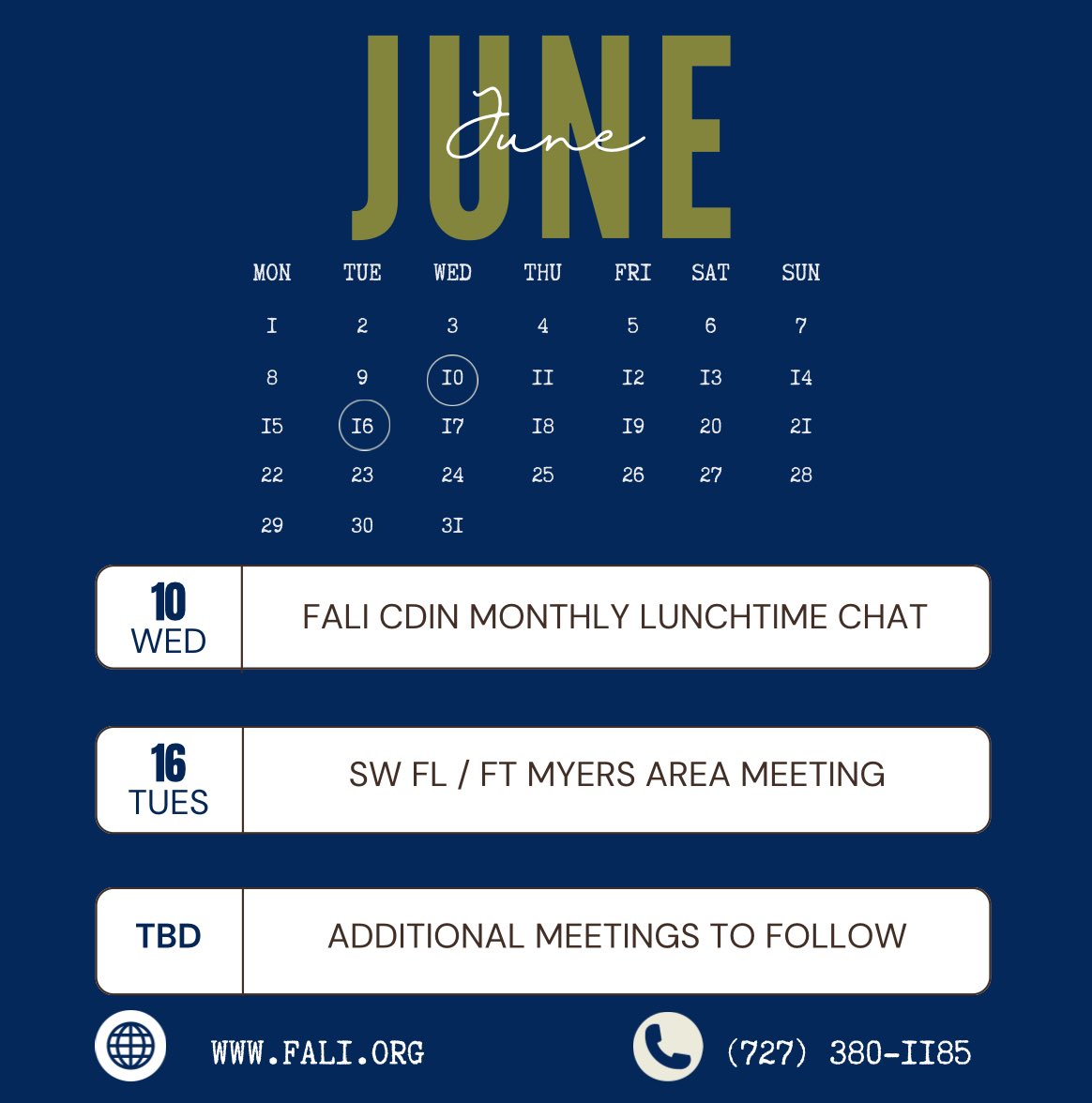 _FALI1994_'s tweet photo. June Meetings ☀️

For full details and updates, please visit the FALI website at https://t.co/YNTinSlVHR!

#fali #2026Ready #MEMBERS #florida #nonmembers #privateinvestigator #June2026 https://t.co/1ESMtlAexc