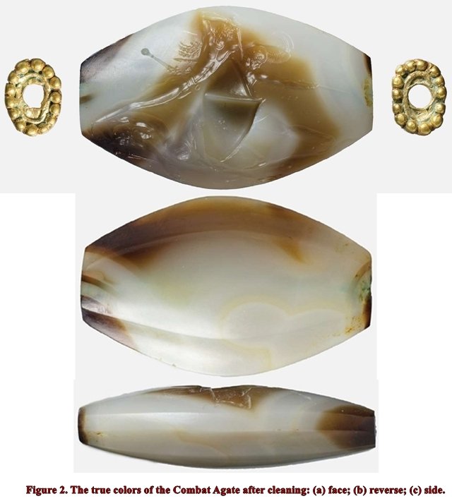 seld_on's tweet photo. A more interesting question than how they achieved realism is how they managed to carve this gem at all. The sealstone is only 34 mm long. The finer details are close to the limit of what is even resolvable by the human eye.

Which suggests the existence of (a) magnifying lenses and (b) stonecarving tools of commensurate size in an era without sophisticated iron metallurgy. I know fairly little about primitive stoneworking tools in particular, but another interesting thing to note is that agate tends to be somewhat harder than bronze.