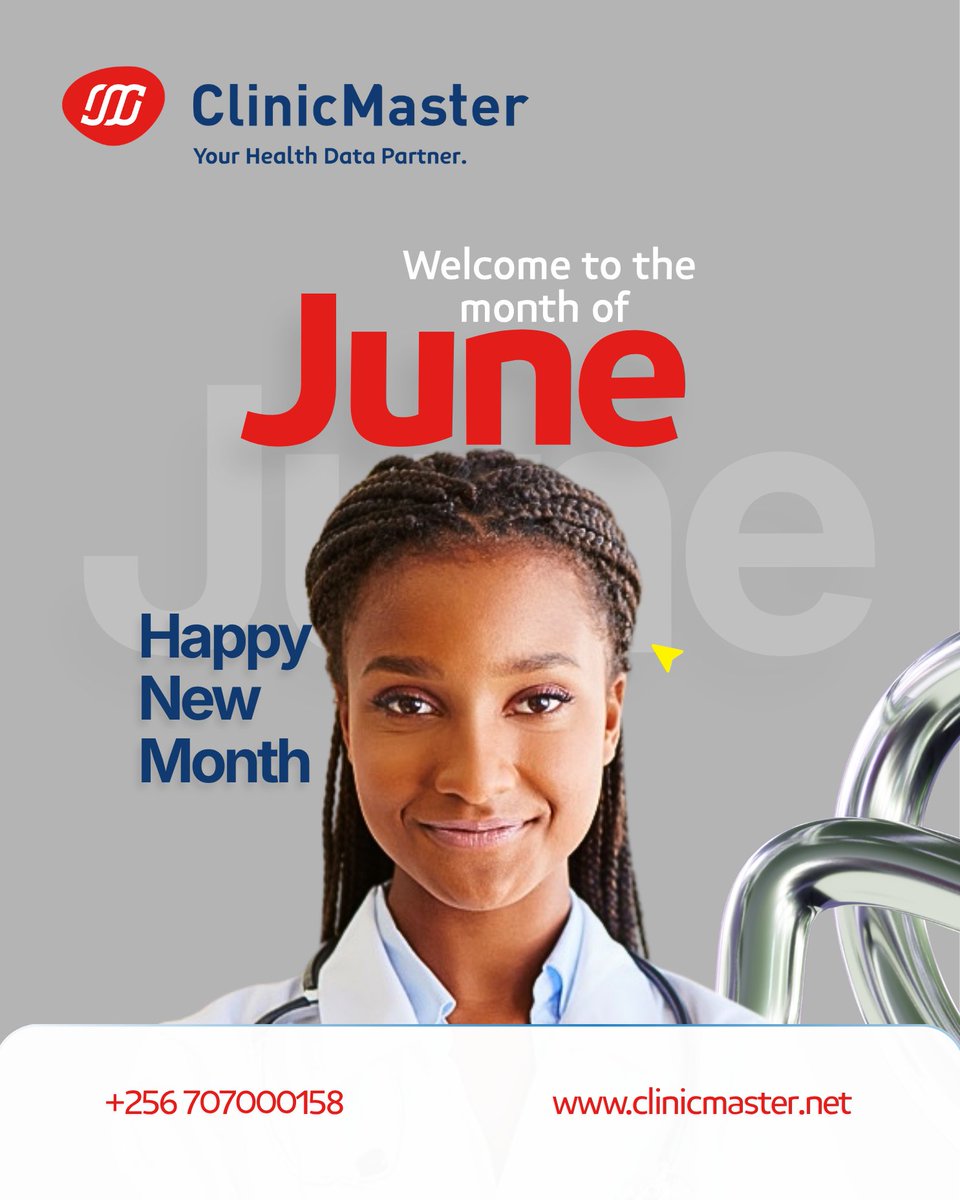 clinicmaster's tweet photo. Welcome to June 2026. May this new month bring growth, success, good health and new opportunities to all our clients, partners and healthcare teams. We remain committed to supporting hospitals and clinics with smarter solutions for better care. #HappyNewMonth #ClinicMaster #WHO https://t.co/t4bJ1nJqdZ