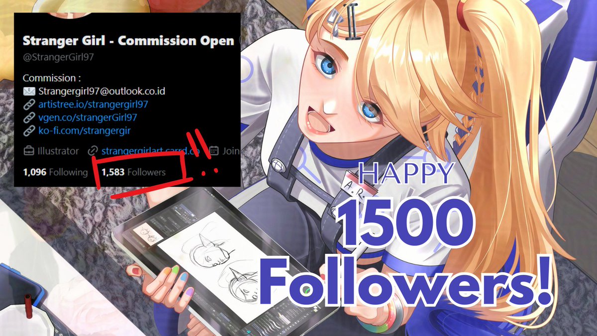 StrangerGirl97's tweet photo. 💙ART RAFFLE💙

PRIZE FREE ART (potential, full illustration) ✨✨✨

Its been while since i hosted this. I should have done this a long time ago, but I was busy doing other things. 😅

How to join :
Like ♥️, share 🔁, and follow ☑️
Drop ur character (opt)

End 13 June. Gd Luck! https://t.co/v473zrc4v3