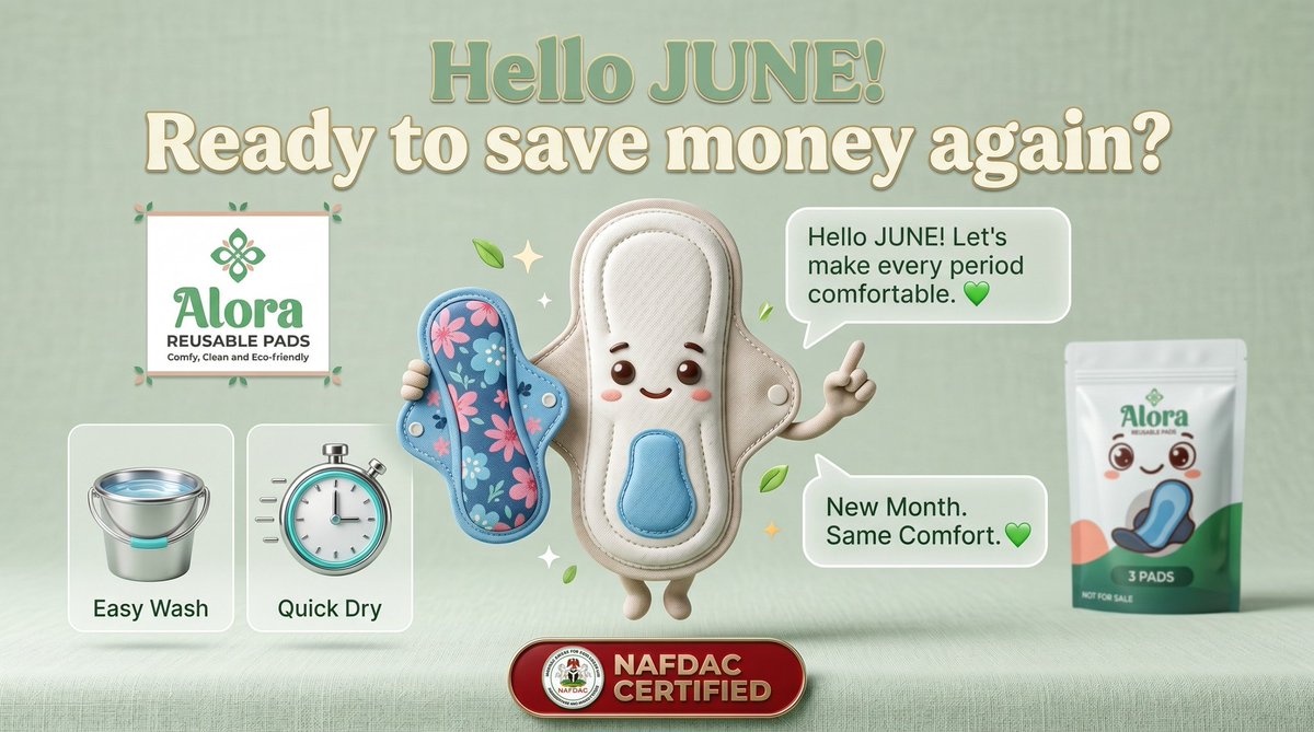 AloraPads's tweet photo. New month, fresh goals, better care 💚🌸
Step into this month with confidence, comfort, and sustainable period care with Alora Reusable Pads. Happy New Month! ✨ https://t.co/SvV2z9sV7H
