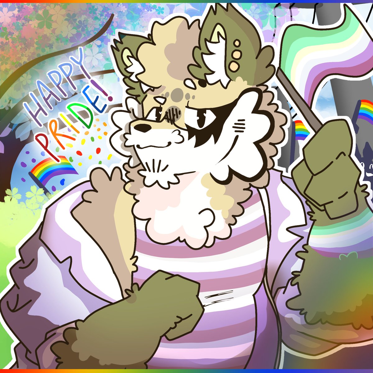 VDillamond3624's tweet photo. Happy Pride month! 🏳️‍🌈 I hope all of you, my dear queers, have an excellent Pride Month, because for one month we have the chance to celebrate who we are and we're not going to waste it! Have a nice time, my little forest creatures https://t.co/tYSDSyeLpF