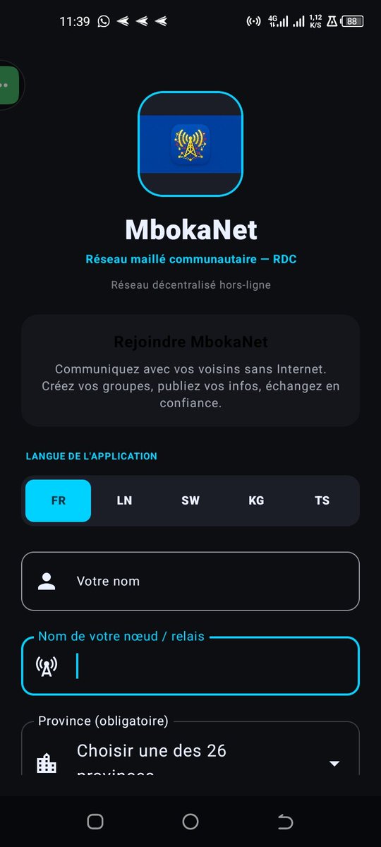 barack_ndenga's tweet photo. 🚨 Et si Internet disparaissait ? Avec MbokaNet 🇨🇩, communiquez sans connexion ! Réseau maillé, alertes SOS, infos marchés/santé… Conçu en RDC par Stillmind Hub. La connectivité redevient communautaire. 📩 +243837767430 #MbokaNet #RDC #MeshNetwork #OfflineFirst https://t.co/SROTKsOJTn