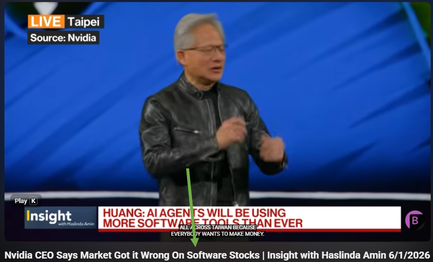itsmichaelluu's tweet photo. CEO $NVDA Jensen Huang says the market got it wrong on software stocks.

This is CHEATSHEET for what Jensen wants you to buy right now:

1. $NOW — ServiceNow

"We're working with Cadence and Crowdstrike and Palantir, SAP and ServiceNow."
→ Named enterprise AI toolkit partner

2. $MU — Micron

"HBM4 memory from Micron, SK Hynix and Samsung."
→ Only US-listed HBM4 supplier for Vera Rubin

3. $TSM — TSMC

"It starts with TSMC. The seven new chips that make up Vera Rubin take shape through hundreds of processing steps. 3 nanometer process."
→ Sole manufacturer of all Vera Rubin chips

4. $DELL — Dell

"Congratulations to Dell and Coreweave as well for standing up their Vera Rubin MVL72 engineering rack."
→ Confirmed Vera Rubin deployment

5. $CRWV — Coreweave

"Coreweave is worth 50, 60, 70 billion dollars and growing incredibly fast."
→ Flagship AI cloud partner, explicit valuation callout

6. $MSFT — Microsoft

"Congratulations to Microsoft for their operational Vera Rubin MVL72 engineering rack."
"Microsoft and Nvidia over the last three years reinventing the PC."
→ Deepest co-development partner across cloud + PC

7. $CDNS — Cadence

"We're working with Cadence and Crowdstrike and Palantir, SAP and ServiceNow."
→ Only company given a full dedicated demo segment

8. $CRWD — CrowdStrike

"We're working with Cadence and Crowdstrike and Palantir, SAP and ServiceNow."
→ Named enterprise AI toolkit partner

9. $PLTR — Palantir

"We're working with Cadence and Crowdstrike and Palantir, SAP and ServiceNow."
→ Named enterprise AI toolkit partner

10. $SAP — SAP

"We're working with Cadence and Crowdstrike and Palantir, SAP and ServiceNow."
→ Named enterprise AI toolkit partner

11. $ADBE — Adobe

"Adobe have re-engineered the core of Photoshop and Premiere and they're going to release it for RTX Spark. It is twice as fast."
→ Full product re-architecture for Nvidia's new PC platform

12. $SHOP — Shopify

"Cursor, the software coding company, World Labs, Revolute, the leading financial services AI company, and Shopify."
→ Named as Coreweave AI cloud customer

13. $GOOG — Google

"This is Nscale, and their customers are British Telecom, Google. Google is using one of our AI clouds."
→ Google confirmed paying customer of Nvidia-powered AI cloud

14. $ICE — NYSE

"Lynn Martin, the president of New York Stock Exchange, has been so gracious to partner with us. Vera CPU, six times faster."
→ Vera CPU deployed live for NYSE real-time stream processing

15. $IBM / $RHT — Red Hat

"Red Hat, Canonical, Microsoft, it's going to be adopted everywhere."
→ Adopting Nvidia Open Shell enterprise runtime

I watched $NVDA GTC in Taipei. I know exactly what to buy FIRST.

♻️ RESHARE this post and write 1 comment, I'll DM you what to buy top 3 first.