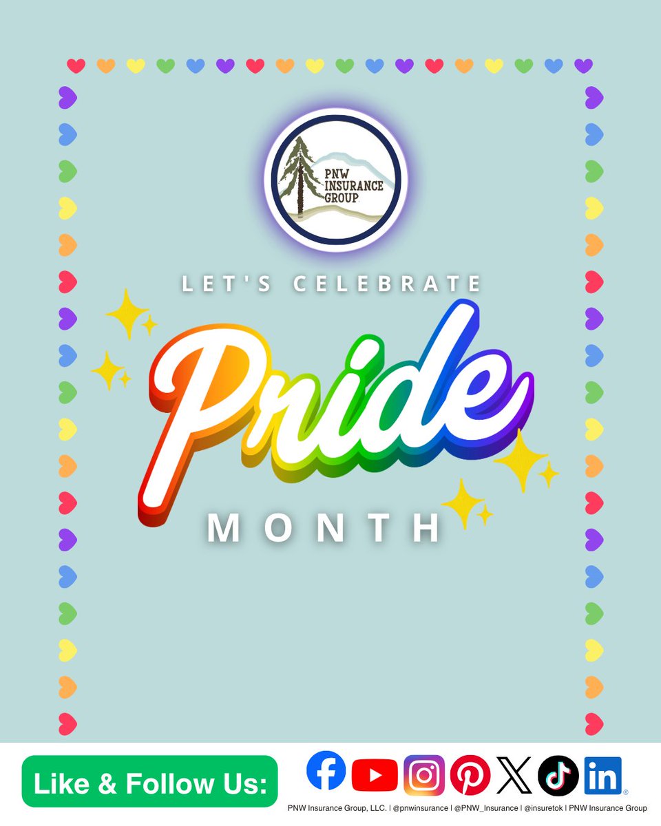 PNW_Insurance's tweet photo. 🌈 Hello, June ✨

Starting the month with kindness, community, and inclusivity. Everyone deserves to feel seen, respected, and celebrated. 💙

What’s one word for your June energy? 👇🌸 https://t.co/ztl6cTxMBy