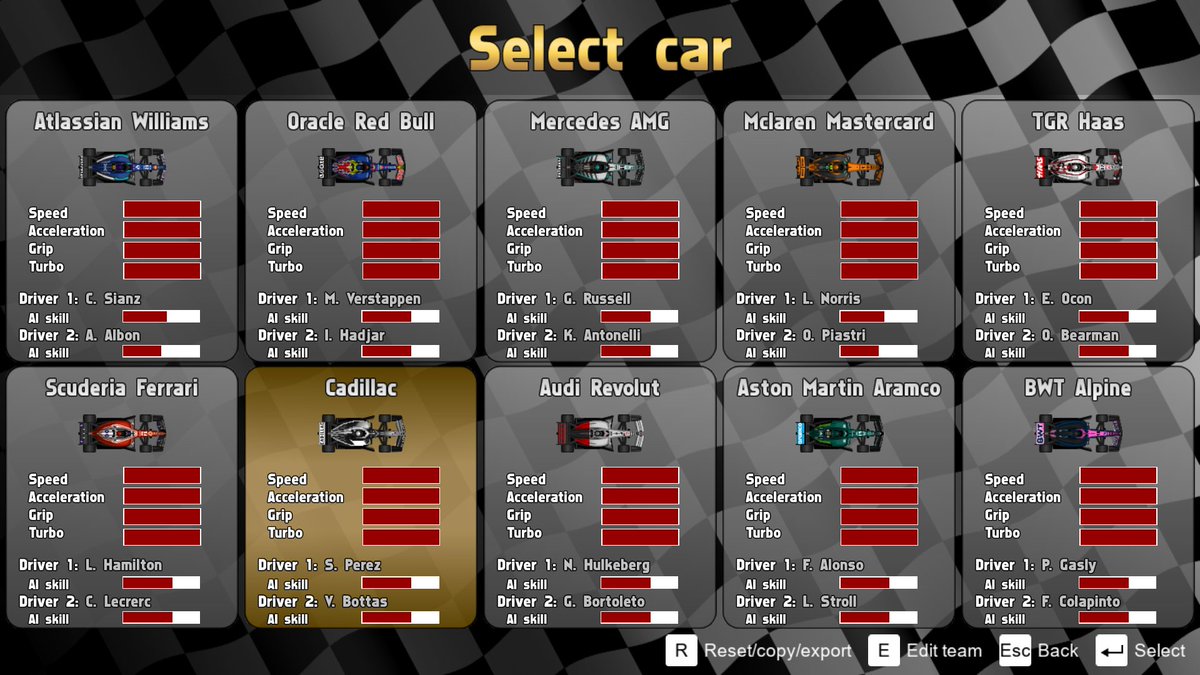 Nachonachero's tweet photo. 🚨ATENCIÓN🚨

 Comienza de nuevo la segunda temporada de la 🏁NACHIN SIM🏁

 CÓMO PARTICIPAR🔥

Me comentáis: 
- Nombre y apellido si queréis (ej. Nacho Nachin) 
- Equipo donde queréis correr  
- Like y rt  

En la imagen tenéis las nuevas liverys y equipos https://t.co/lR9YR5qB9t