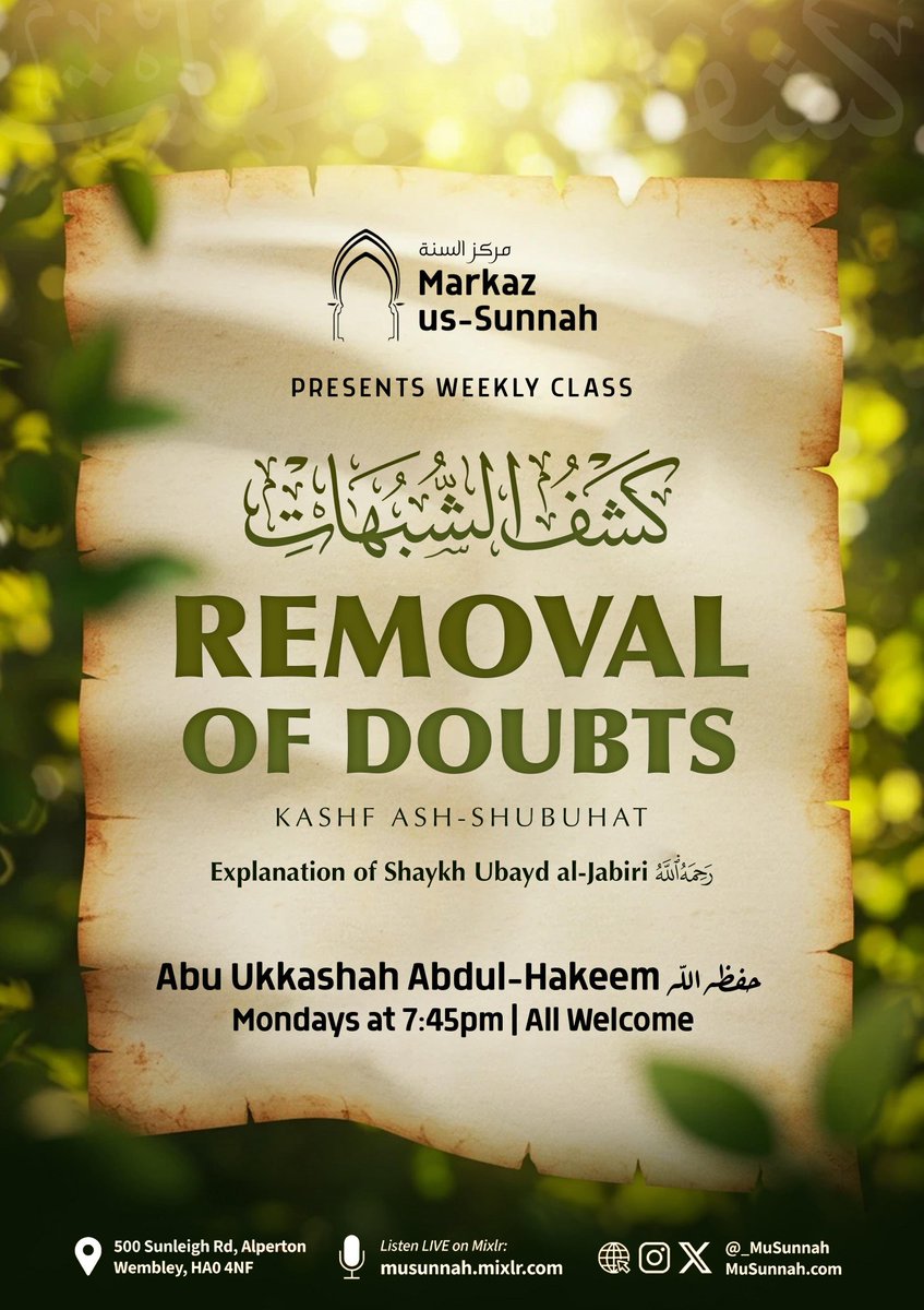 _MuSunnah's tweet photo. Lesson Today at 7:45pm in shaa Allah with our brother Abu Ukkashah Abdul-Hakeem https://t.co/gONXoIDlub