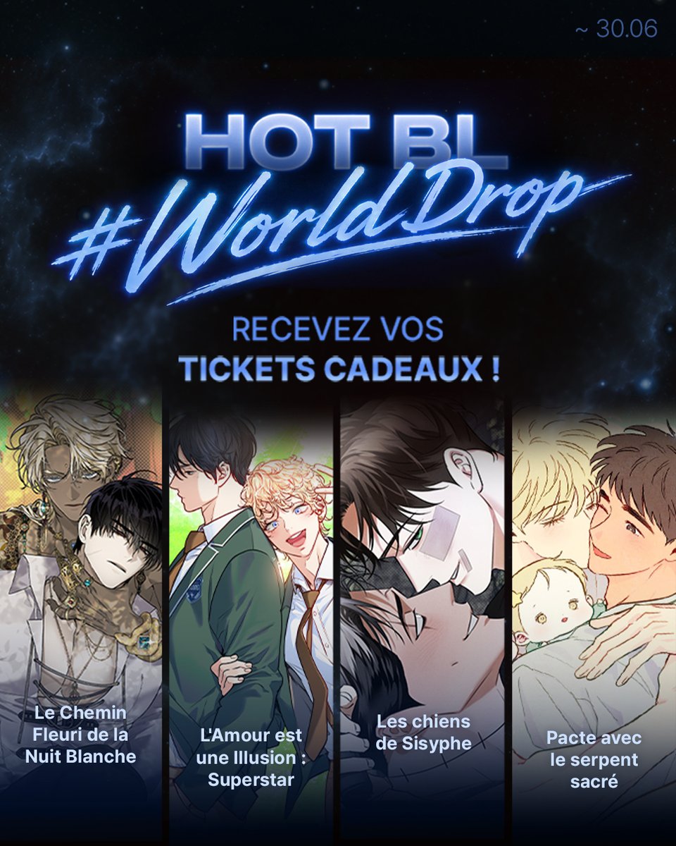 lezhin_fr's tweet photo. HOT BL #WorldDrop
Recevez vos tickets cadeaux !
📆 ~ 30.6
👉https://t.co/vI42rH6sVg

#LezhinFR https://t.co/w5z8isaTsP