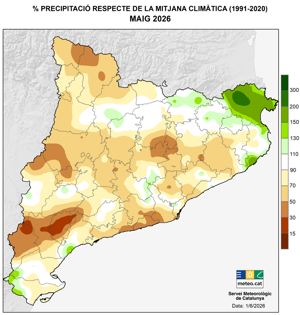 meteocat's tweet photo. 🧵1/4 El #maig del 2026 ha estat #càlid i #sec a gran part de Catalunya. 
Tot i diversos episodis de pluja durant la primera meitat del mes, l’episodi de calor dels últims dies ha acabat marcant el balanç climàtic. 🌡️☀️ https://t.co/5RbzPH2klg