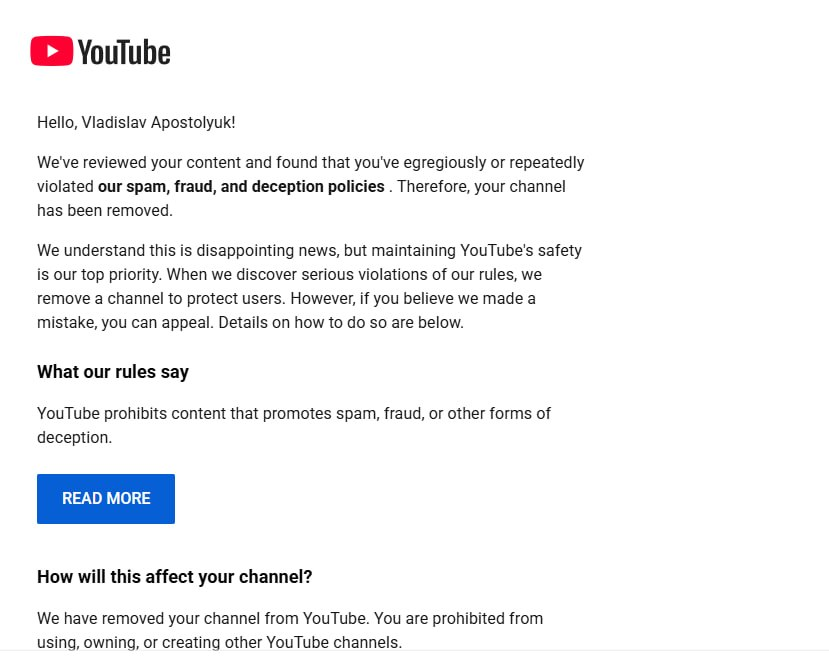 platonkin28730's tweet photo. @TeamYouTube
Hello, my channel Waka Star has been blocked! I suspect there may have been an error or incorrect automatic verification. The channel was already restored, but it was blocked again a few hours later. https://t.co/NZ07hsJEp6 https://t.co/0dixlVFMzq