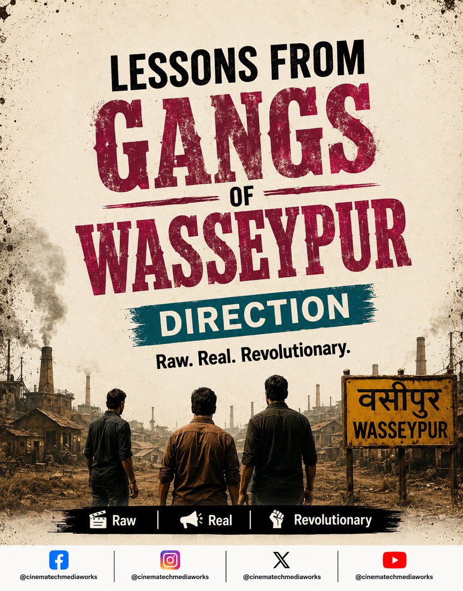 Cinema4S's tweet photo. #GangsofWasseypur isn't just a gangster film, it's a masterclass in direction.

From authentic characters to visual storytelling, every frame teaches a lesson in filmmaking.

At Cinematech, we believe great directors learn by studying great cinema.

 #CinematechFilmInstitute https://t.co/lgt9HkTwgo