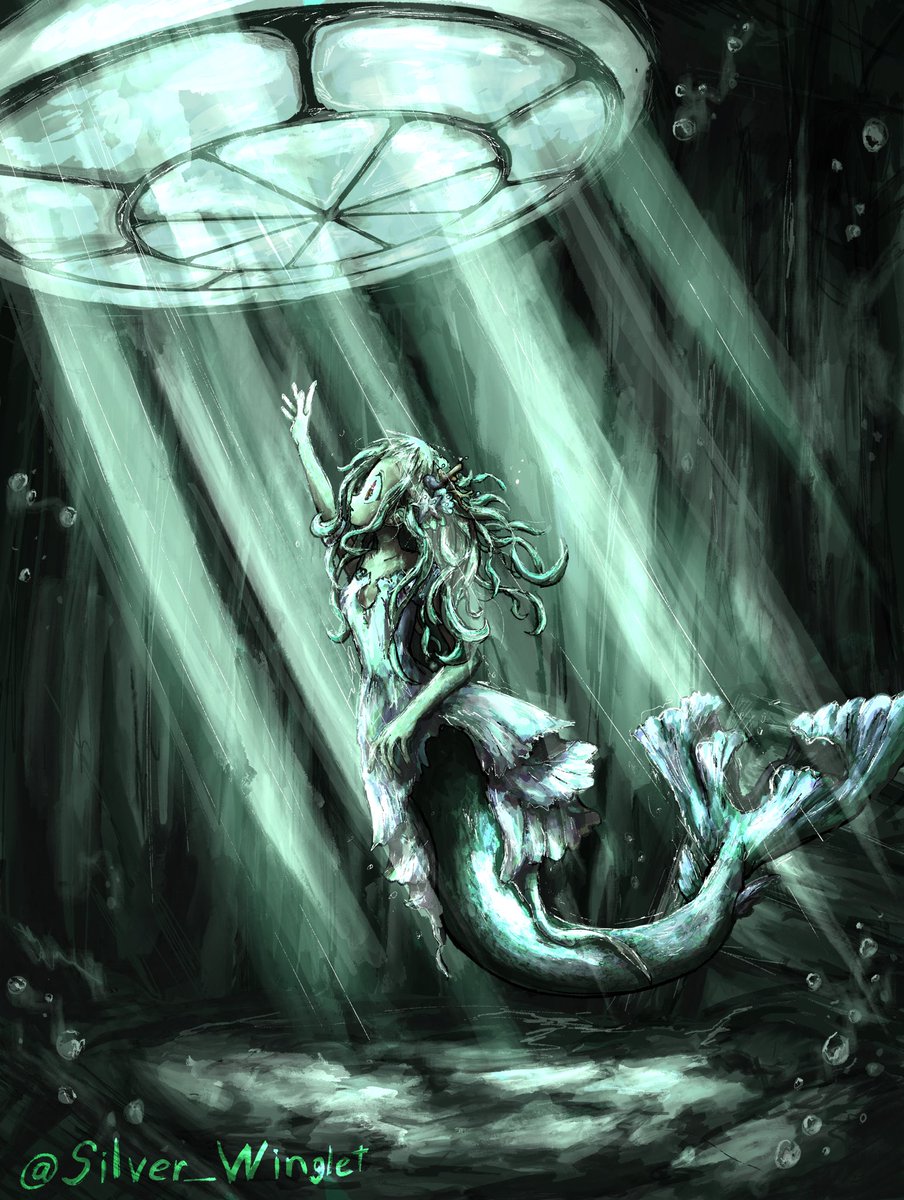 Silver_Winglet's tweet photo. A bit late for mermay but I just had to finish this piece 🫧
#Mermay 
#NeneYashiro 
#tbhk 
#jshk https://t.co/kz7ug1XZOB