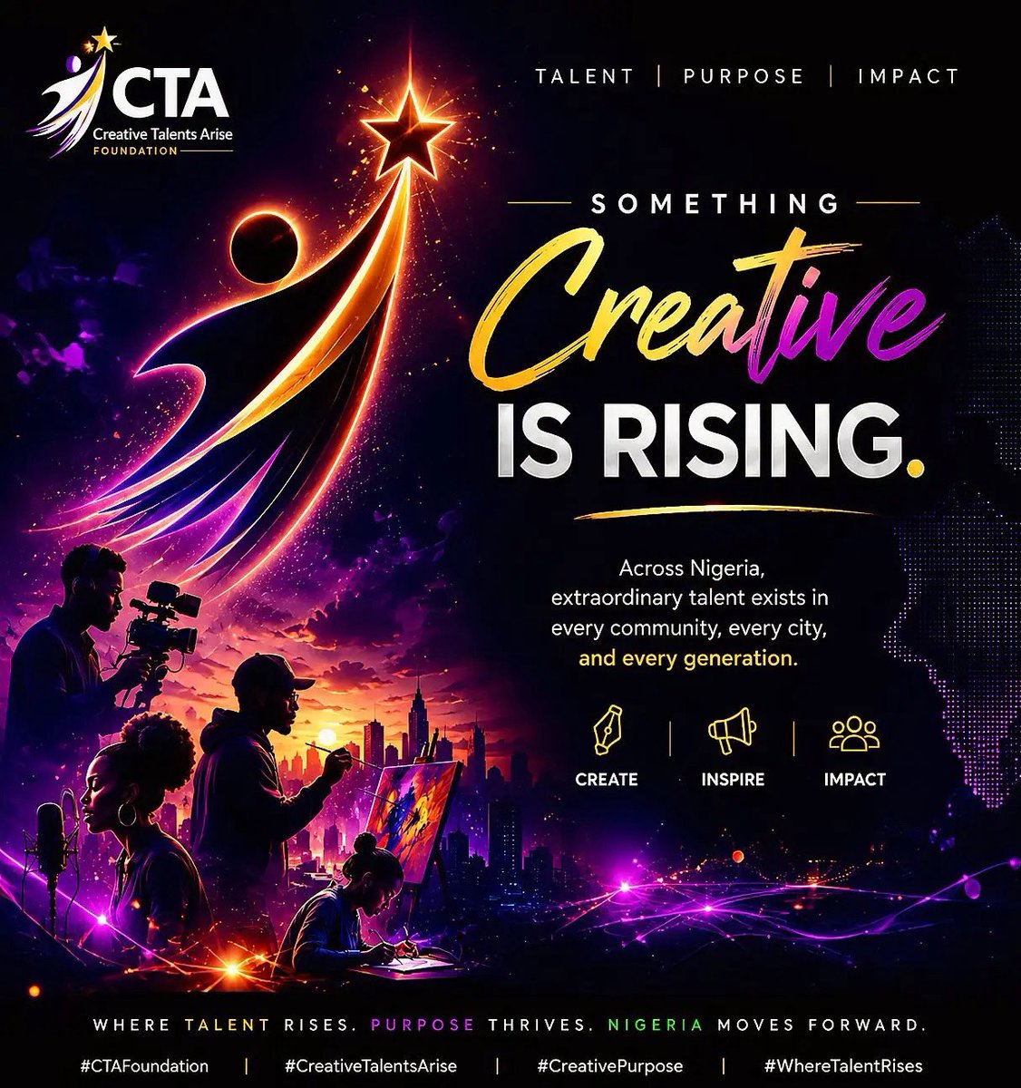 creativesarise's tweet photo. Across Nigeria, extraordinary talent exists in every community, every city, and every generation.

A new movement is emerging to amplify creativity, inspire leadership, and celebrate the power of Nigerian stories.

June 1, 2026.

#CreativeTalentsArise https://t.co/PeGyKWrgav
