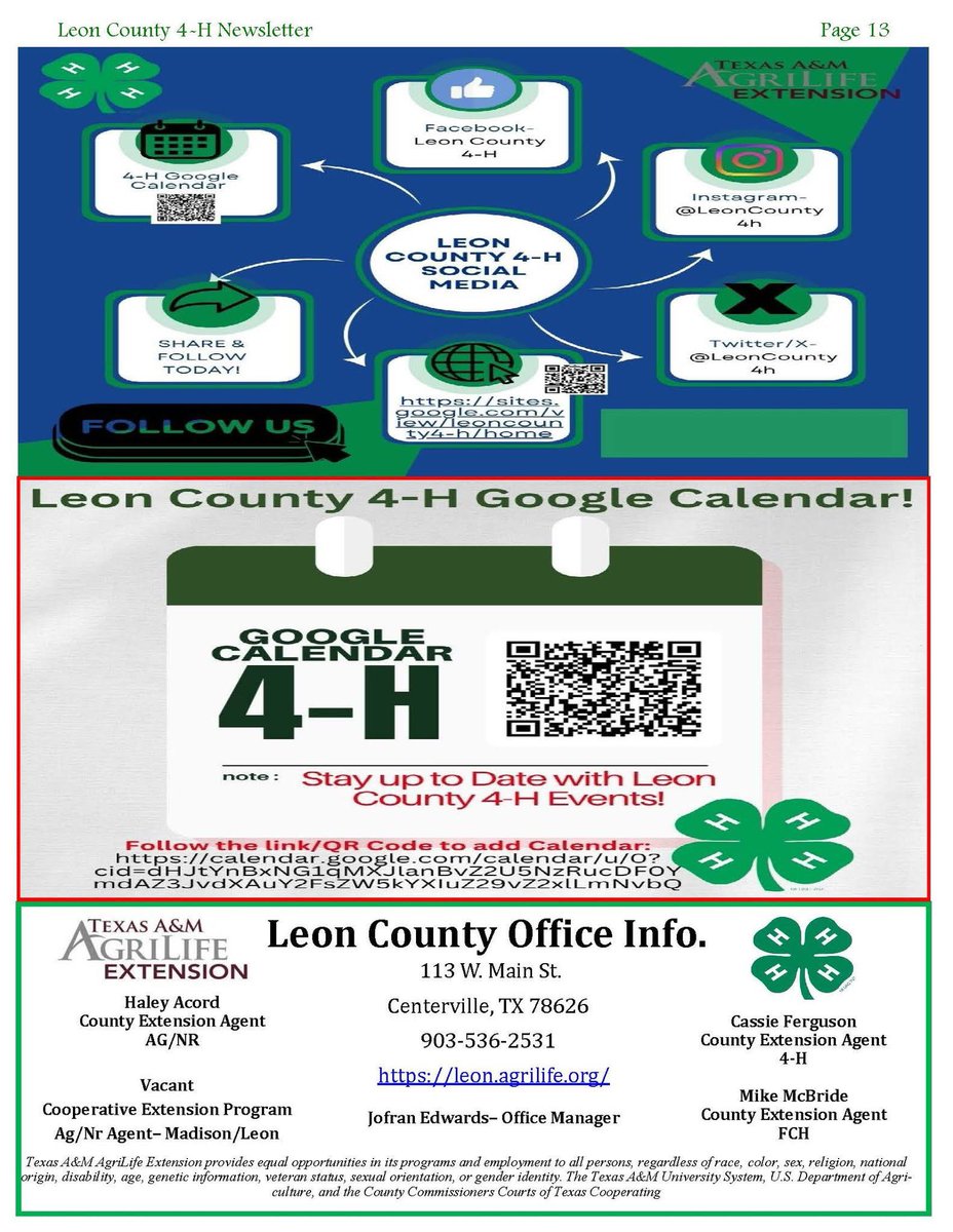 leoncounty4h's tweet photo. Check out the Leon County 4-H JUNE Newsletter! Summer has kicked off and 4-H is in full force with camps, state contests, major show validation, 4-H Star Awards/4-H Recordbooks and so much more! Learn more visit: https://t.co/Py6s9lolWT post 4/4 https://t.co/zhnjIbufJt